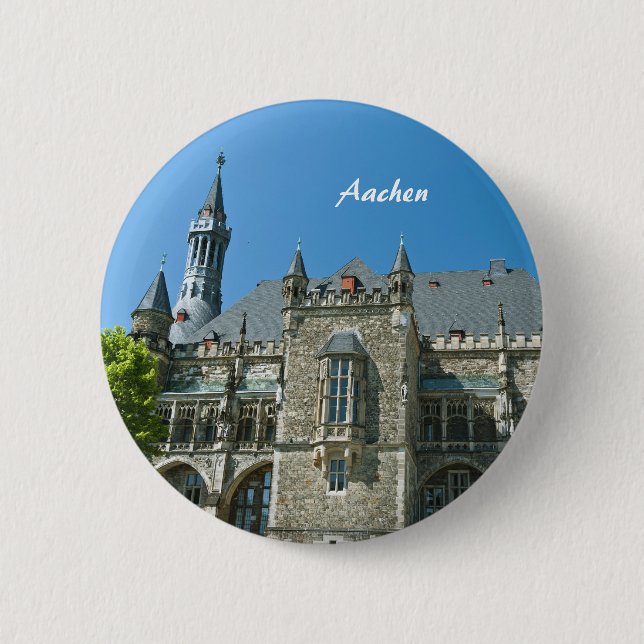 Badge Rond 5 Cm Bouton d'Aix-la-Chapelle (Devant)