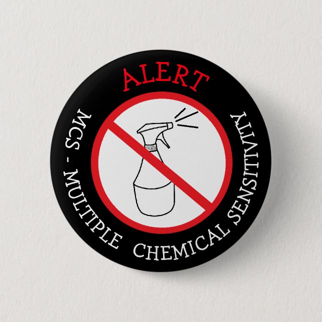 Badge Rond 5 Cm Bouton d'alerte Médicale MCS (Devant)