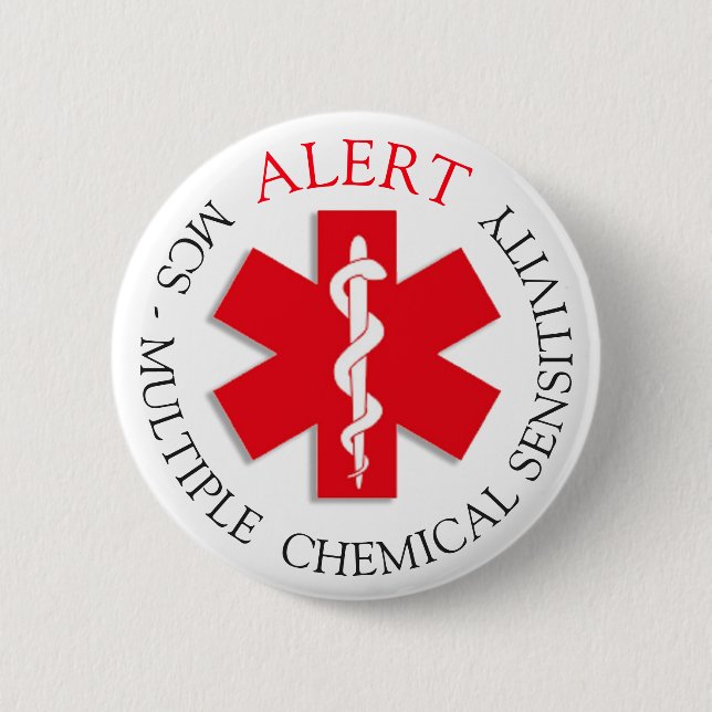 Badge Rond 5 Cm Bouton d'alerte Médicale MCS (Devant)
