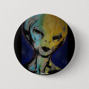 Badge Rond 5 Cm Bouton d'alien de Davis