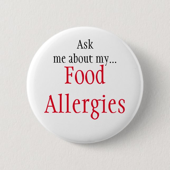 Badge Rond 5 Cm Bouton d'allergies alimentaires (Devant)