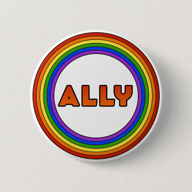 Badge Rond 5 Cm Bouton d'allié de GLBT (Devant)