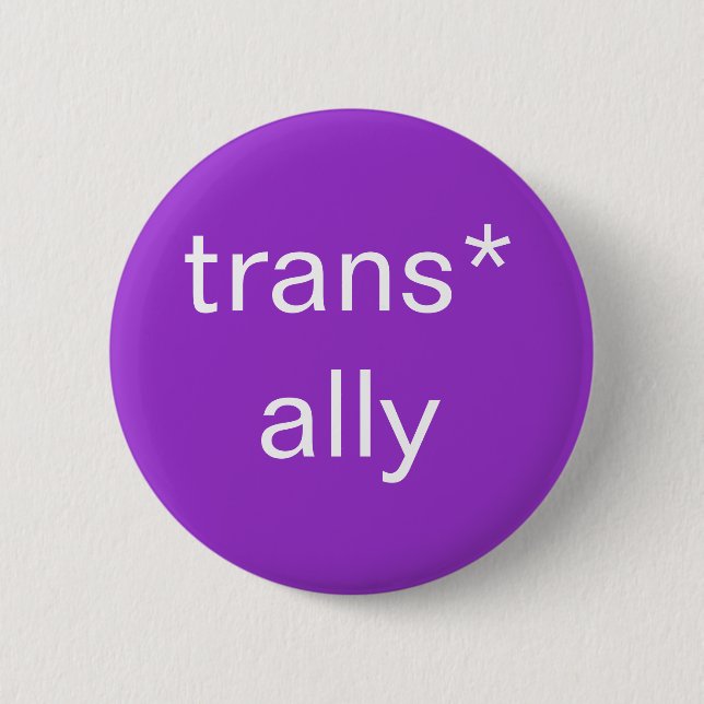 Badge Rond 5 Cm bouton d'allié de trans* (Devant)