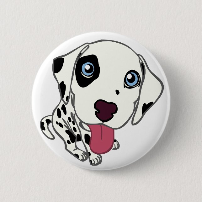 BADGE ROND 5 CM BOUTON DALMATIEN DE CHIOT (Devant)