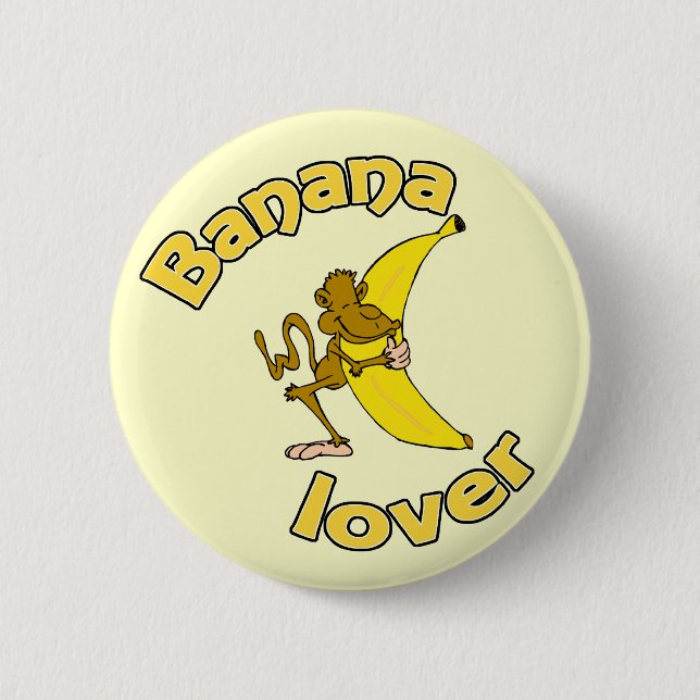 Badge Rond 5 Cm Bouton d'amant de banane (Devant)