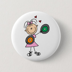 Badge Rond 5 Cm Bouton d'amant de disque vinyle