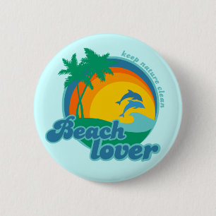 Badge Rond 5 Cm Bouton d'amant de plage