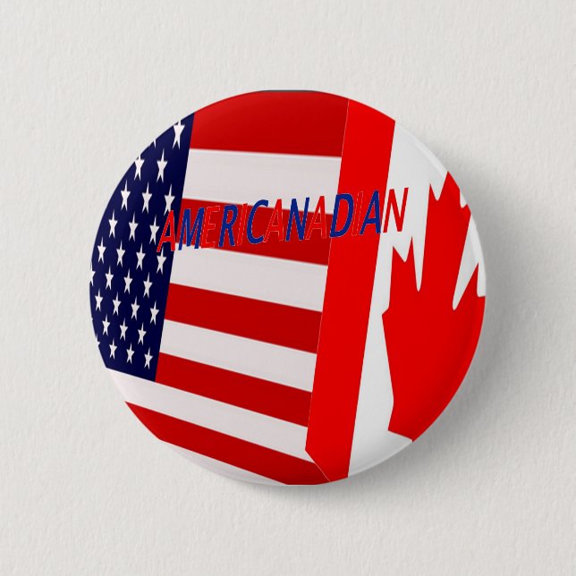 Badge Rond 5 Cm Bouton d'AmeriCanadian 3 (Devant)