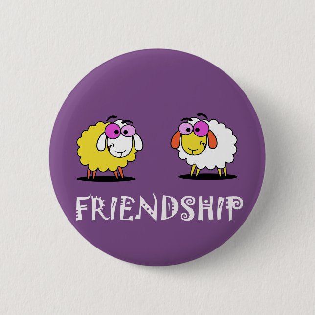 Badge Rond 5 Cm Bouton d'amitié génial (Devant)