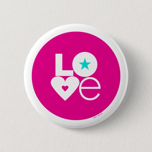Badge Rond 5 Cm Bouton d'amour (Devant)