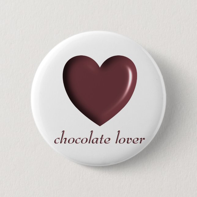 Badge Rond 5 Cm Bouton d'amour au chocolat (Devant)