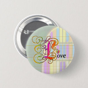 Badge Rond 5 Cm Bouton d'amour avec fenêtre en verre tendu