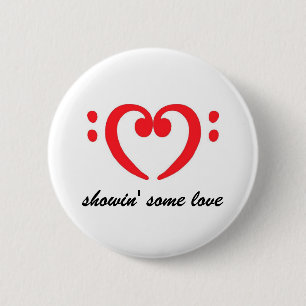 Badge Rond 5 Cm bouton d'amour de bassiste