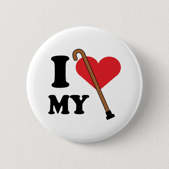 Badge Rond 5 Cm Bouton d'amour de canne (Devant)