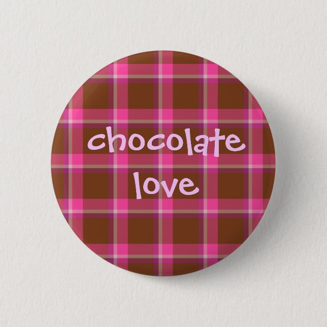 Badge Rond 5 Cm Bouton d'amour de chocolat (Devant)