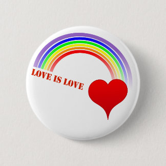 Badge Rond 5 Cm Bouton d'amour de coeur d'arc-en-ciel le "amour