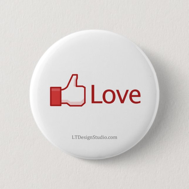 Badge Rond 5 Cm Bouton d'amour de Facebook - bouton (Devant)