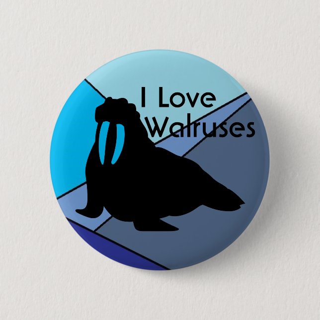 Badge Rond 5 Cm Bouton d'amour de morse (Devant)