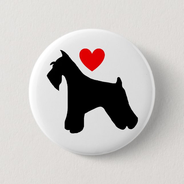Badge Rond 5 Cm Bouton d'amour de Schnauzer (Devant)
