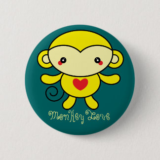 Badge Rond 5 Cm Bouton d'amour de singe