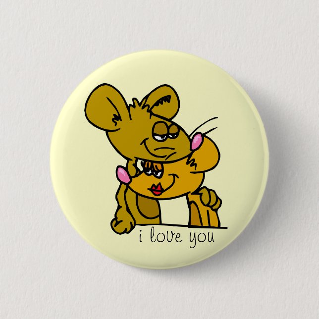 Badge Rond 5 Cm Bouton d'amour de souris (Devant)
