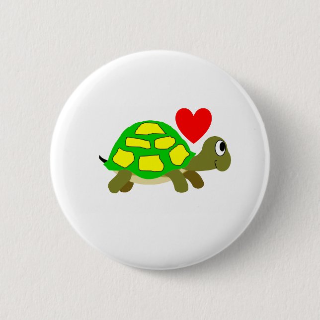 Badge Rond 5 Cm Bouton d'amour de tortue (Devant)
