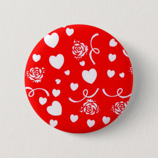 Badge Rond 5 Cm Bouton d'amour REd