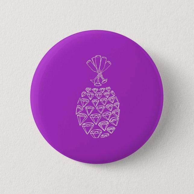 Badge Rond 5 Cm Bouton d'ananas d'étincelle (Devant)
