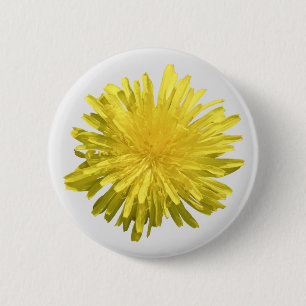 Badge Rond 5 Cm Bouton Dandelion Jaune