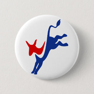 Badge Rond 5 Cm Bouton d'âne de Démocrate