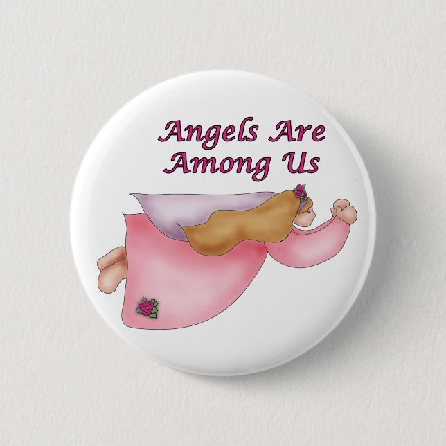 BADGE ROND 5 CM BOUTON D'ANGE (Devant)