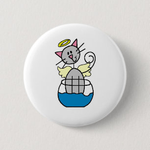 Badge Rond 5 Cm Bouton d'ange de chat