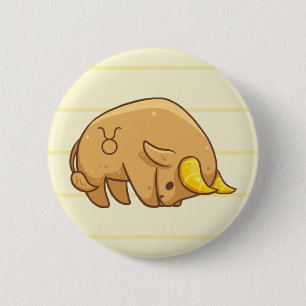 Badge Rond 5 Cm Bouton d'animal de zodiaque de Taureau