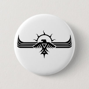 Badge Rond 5 Cm Bouton d'Anishinabek Thunderbird V3