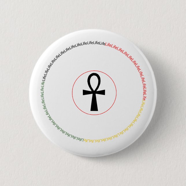 Badge Rond 5 Cm Bouton d'Ankh (Devant)