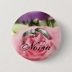 Badge Rond 5 Cm bouton d'anneaux de noces d'argent