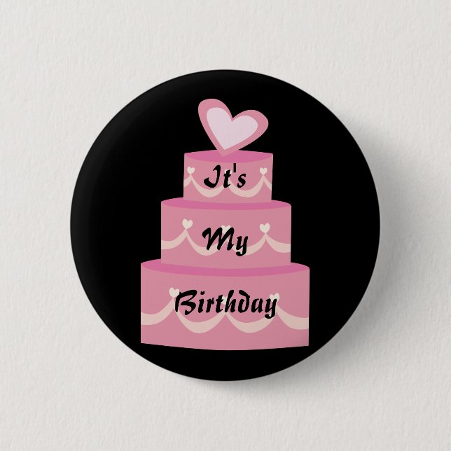 Badge Rond 5 Cm Bouton d'anniversaire (Devant)