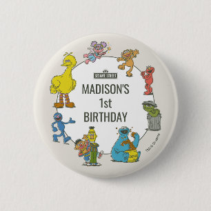 Badge Rond 5 Cm Bouton d'anniversaire aux personnages vintage de S