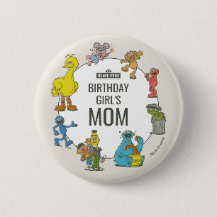 Badge Rond 5 Cm Bouton d'anniversaire aux personnages vintage de S