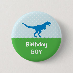 Badge Rond 5 Cm Bouton d'anniversaire de dinosaure
