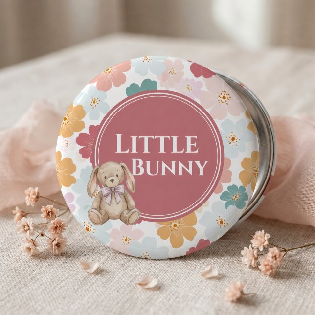 Badge Rond 5 Cm Bouton d'anniversaire de lapin Fête de lapin migno (Bunny Birthday Button Cute Bunny Party Little Bunny)