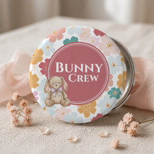 Badge Rond 5 Cm Bouton d'anniversaire de lapin Fête de lapin migno