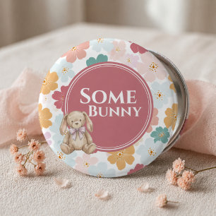 Badge Rond 5 Cm Bouton d'anniversaire de lapin Fête de lapin migno