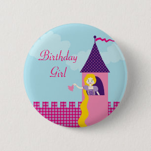 Badge Rond 5 Cm Bouton d'anniversaire de Rapunzel