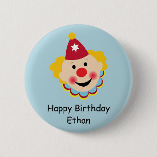 Badge Rond 5 Cm Bouton d'anniversaire de visage de clown