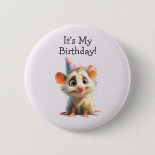 Badge Rond 5 Cm Bouton d'anniversaire d'opossum • Fête mignonne en