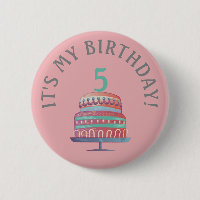 Bouton d'anniversaire Gâteau d'anniversaire vert M