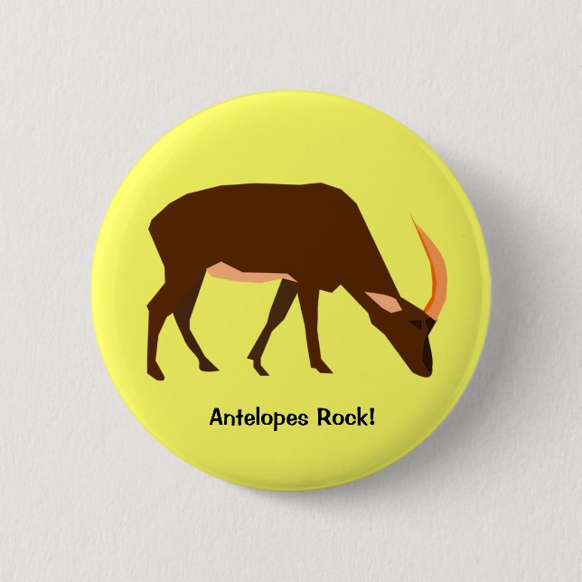 Badge Rond 5 Cm Bouton d'antilope (Devant)