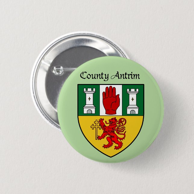 Badge Rond 5 Cm Bouton d'Antrim du comté (Devant & derrière)