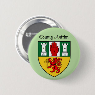 Badge Rond 5 Cm Bouton d'Antrim du comté